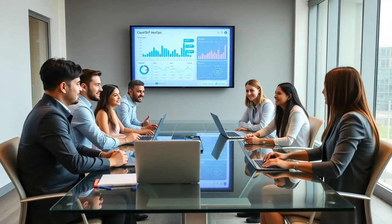 diverse IT consultants collaborating in a modern office setting.
